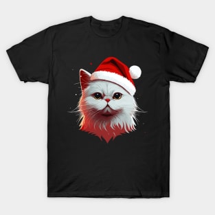 Cute Ugly Christmas Cat Gift Funny Cat Christmas T-Shirt